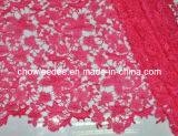 Fashion Design African French Lace Fabric for Dress Cl724-5 Fushia