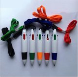 Plastic 4colors Ball Pen with Rope