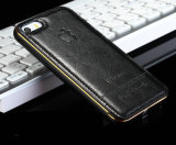 Black Gold Frame Leather Case for iPhone