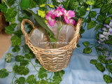 Willow Flower Basket with Plastic Lining and Handles (WFB004)