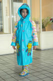 Blue PVC Robot Raincoats for Kids/Children