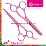 Pink Teflon Coating Convex-Edge Stainless Steel Barber Scissors