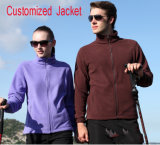 100% Polyester Leisure Outdoor Fleece Jacket, His and Her Anti-Pilling Fleece Jacket / Sports Wear