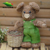 Easter Bear Toys with Weave Basket for Holiday