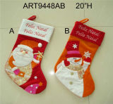 Christmas Stocking with Santa/Deer/Snowman Pattern Decoration