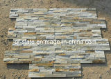 Popular White-Gold Quartz Stone Cultural Wall Slate Tile