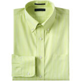 Classic Bright Chartreuse Gingham Men's Check Shirt (WXM238)