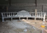 White Marble Long Bench Stone Sculptures for Garden Decoration