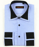 Man Striped Shirts with Double Cuff, Montaged Design
