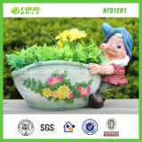 SGS Passed Gnome Polyresin Flower Pot Aka Planter (NF91201)