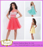 2014 Hot Sale Popular Cute Hot Pink Boat Neck Backless Crystals Sequins Tulle Party Dresses for Girls 11 Years (MN1417)