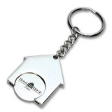 House Shaped Metal Key Chain with Coin Holder