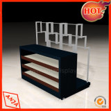 Wooden Clothes Display Counter with Metal Trousers Rack