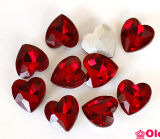 10mm 12mm 14mm 16mm 18mm 27mm Siam Red Heart Shape Pointback Rhinestone Glass Fancy Stone Crystal Strass