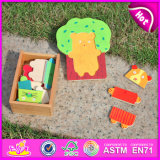 2015 Educational Toys Animal Puzzle Game Toys, Lovely Animal Design Wooden Puzzle Toy, Cheap DIY Wooden Puzzle Toy in Box W14D012