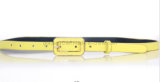 Yellow Col Fashion Lady PU Belt with 1.5cm Width