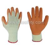 Polycotton Glove for Latex Coating on Palm (LY2012) -Orange