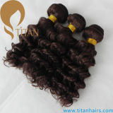 Deep Wave 4# Dark Brown Indian Human Hair Weaving