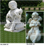 Natural Stone Carving White Marble Angel Character Sculpture (YKCSK-09)