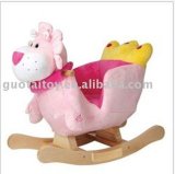 Plush Rocking Horse with PP and Wooden Base for Kids (GT-7)