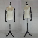 Lace Wrapped Female Torso Mannequin with Wooden Arm