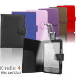 Built-in LED Light Leather Case for Amazon Kindle 4 (OT-205)