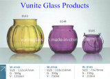 Home Decoration Pumpkin Shaped Glass Candle Holders Glass Container Glassware