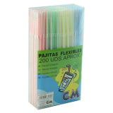 PVC Box Packaging Flexible Drinking Straw (JY1009)