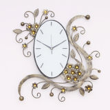 Luxury Oval Home Decoration Metal Wall Clock (MC-19)