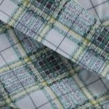 Fashionable Super Soft Down Proof 20d Green Plaid Printed Nylon Fabric for Down Coat