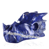 Natural Lapis Lazuli Carved Dragon Skull Carving #7y66, Crystal Healing