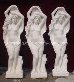 White Polished Honed Marble Stone Sculpture for Garden