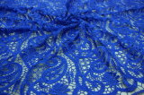 Royal Blue Lace Cotton Embroidery Guipure Fabric