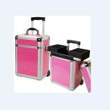Aluminum Pink Cosmetic Trolley Case (hx-L0924)