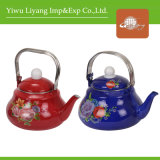 Red Pear-Shaped Enamel Kettle with Steel Handle (BY-3311)