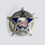 Silver Enamel Security Private Officer Badge