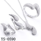 Fashion Silver Jewellery Set with White Zircon (YS-0590)