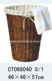 Wicker Laundry Basket with Fabric Lining (CT068040)
