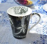 English-Style Porcelain V-Shape Coffee Mugs