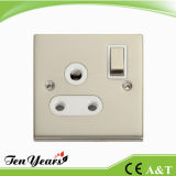 15A 1 Gang Round-Pin Switched Socket Outlet