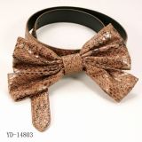 Snake Leather Belt, Bow Buckle (YD-14803)