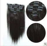 100% Indian Virgin Remy Silk Straight Human Hair Clips in Hair Weaving
