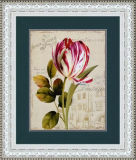 Ivory Classical Picture Frame with Double Mat Tulip Flower Oil Painting