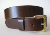 Men's Casual Solid Brass Roller Buckle Genuine Leather Belt (HM-1110)