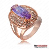 Purple 18k Rose Gold Gemstone Ring Jewellery (Ri-HQ0310)