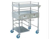 Trolley Cart Barrow Stainless Steel Stamping Welding Three Layers Universal Wheel Medical Equipment