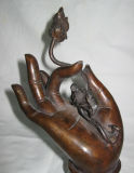 Wonderful Old Bronze QuanYin Buddha Lotus Hand