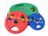 Gym Equipment Fitness Equipment of Tri-Grip Colorful Rubber Coated Olympic Plate