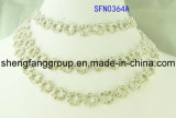 Fashion Jewelry Three Layered Cutout Floral Crystal Necklace, Wedding Jewelry (SFN0364A)