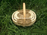 Oval Wicker Basket with Wooden Handles (WBS004)